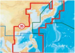 Навигационная карта Navionics Gold "Японское, Жёлтое и Восточно-Китайское моря" (код 35XG)